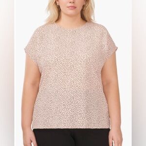 Women's Pink Polka Dot crew neck top